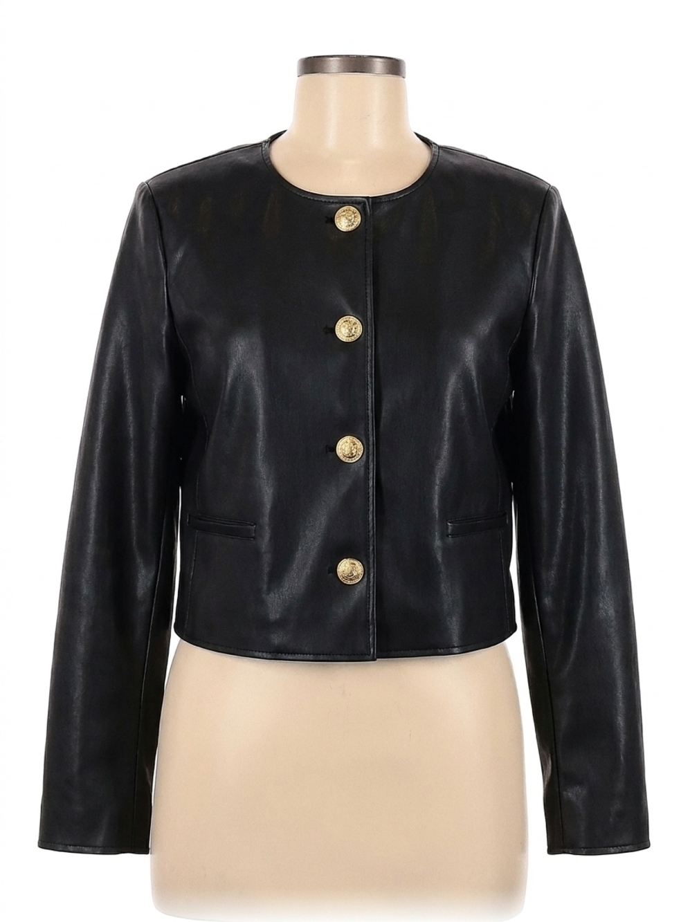 NEW FRENCH CONNECTION women's dessa cropped jacket in black